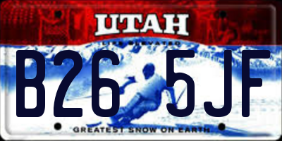 UT license plate B265JF