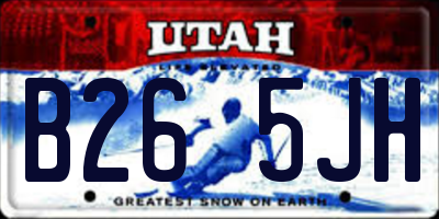 UT license plate B265JH