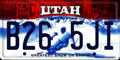 UT license plate B265JI