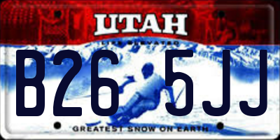 UT license plate B265JJ