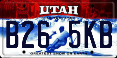 UT license plate B265KB