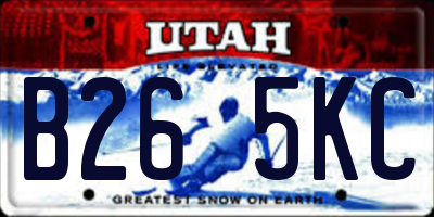 UT license plate B265KC