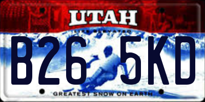 UT license plate B265KD
