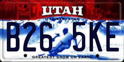 UT license plate B265KE