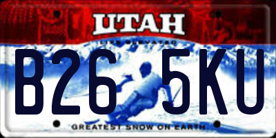 UT license plate B265KU