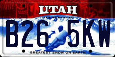 UT license plate B265KW