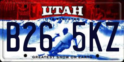UT license plate B265KZ