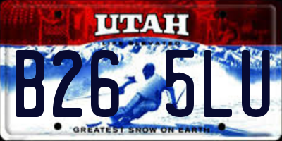 UT license plate B265LU