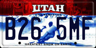 UT license plate B265MF