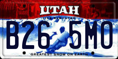 UT license plate B265MO