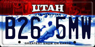 UT license plate B265MW