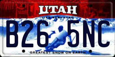 UT license plate B265NC