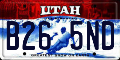 UT license plate B265ND