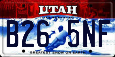UT license plate B265NF