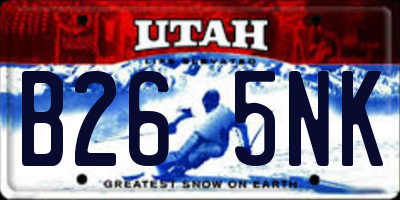 UT license plate B265NK