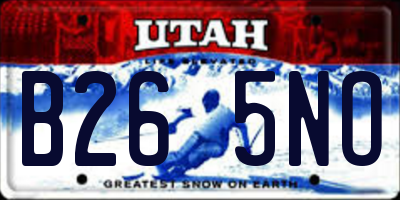 UT license plate B265NO