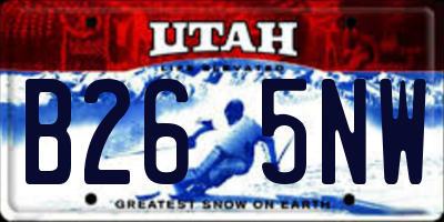 UT license plate B265NW