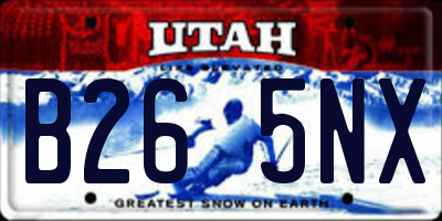 UT license plate B265NX