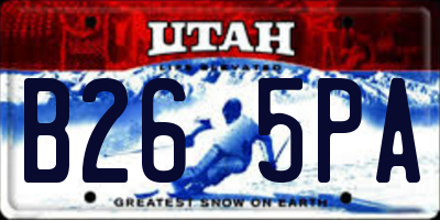 UT license plate B265PA