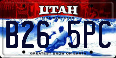 UT license plate B265PC