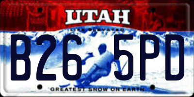 UT license plate B265PD