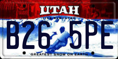 UT license plate B265PE