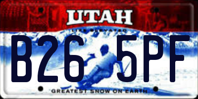 UT license plate B265PF