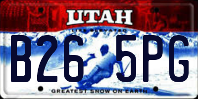 UT license plate B265PG