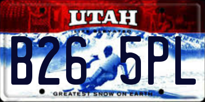 UT license plate B265PL
