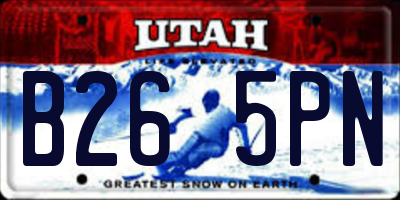 UT license plate B265PN