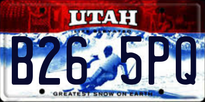 UT license plate B265PQ