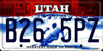 UT license plate B265PZ