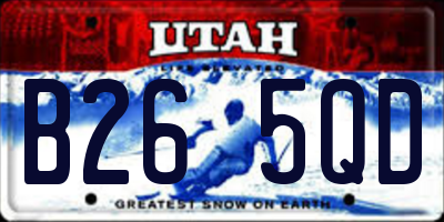 UT license plate B265QD