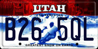 UT license plate B265QL