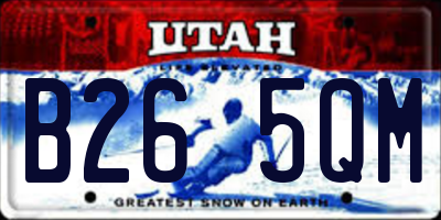 UT license plate B265QM