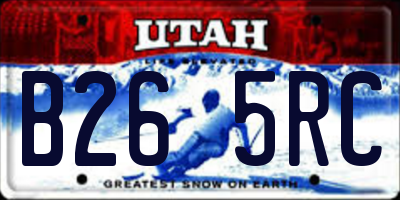 UT license plate B265RC