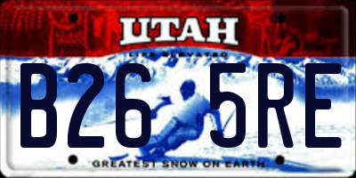 UT license plate B265RE