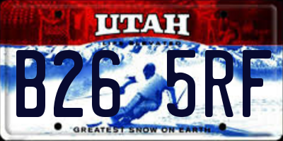 UT license plate B265RF