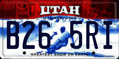 UT license plate B265RI