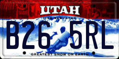 UT license plate B265RL