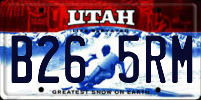 UT license plate B265RM