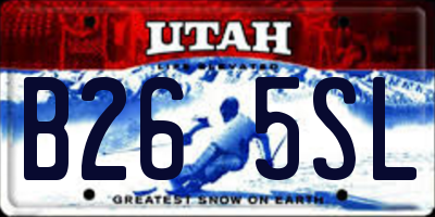 UT license plate B265SL