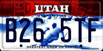 UT license plate B265TF