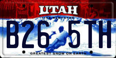 UT license plate B265TH
