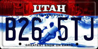 UT license plate B265TJ