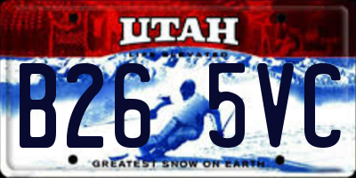 UT license plate B265VC