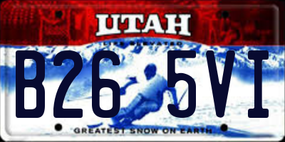 UT license plate B265VI