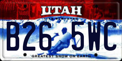 UT license plate B265WC