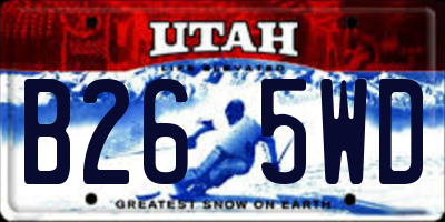 UT license plate B265WD