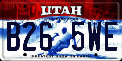 UT license plate B265WE